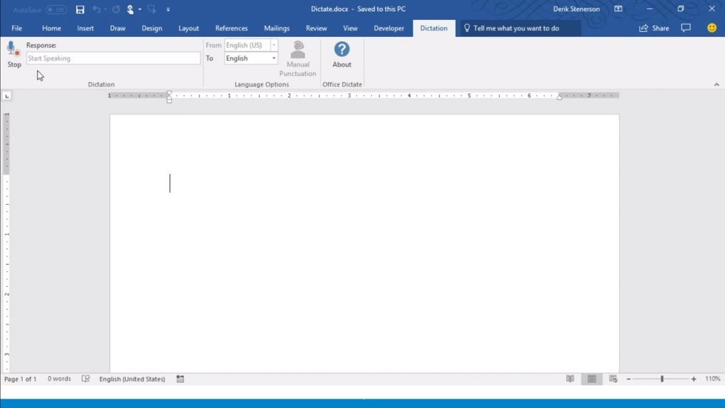 Microsoft Announced Dictate Voice Based Text In Microsoft Office