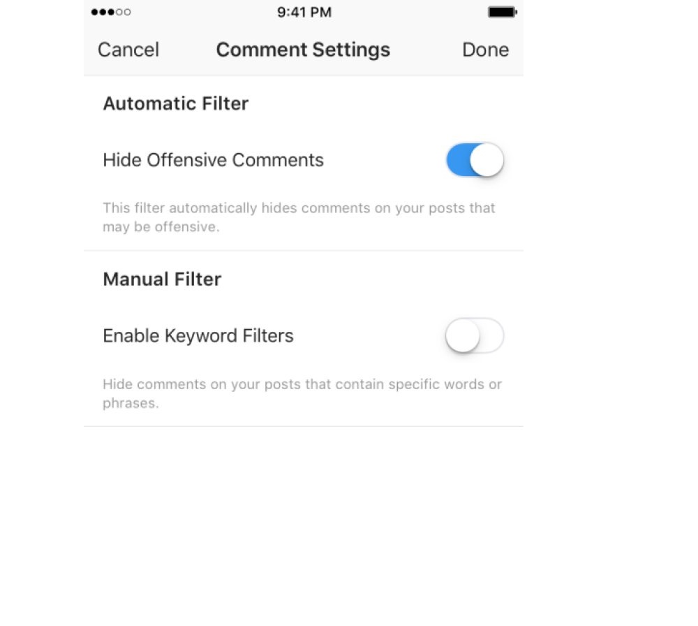 Instagram Added New Feature Setting Hide Offensive Comments To Reduce Spam